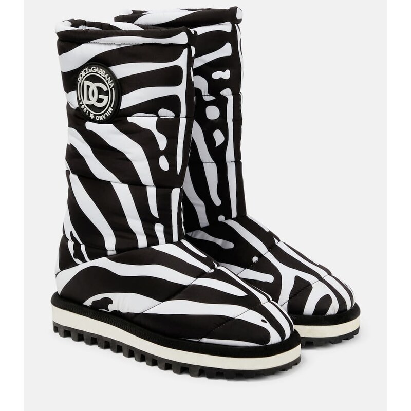 Dolce&Gabbana Zebra-print padded nylon snow boots