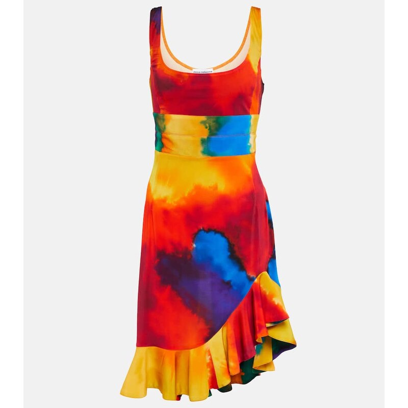 Rabanne Printed asymmetrical minidress