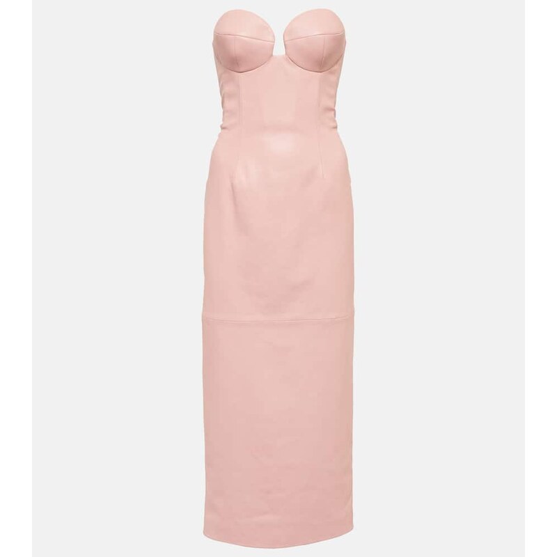 Magda Butrym Leather bustier midi dress