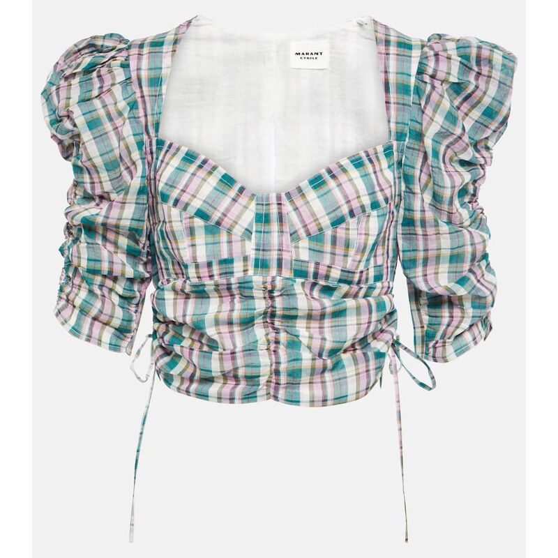 Marant Etoile Galaor checked cotton crop top