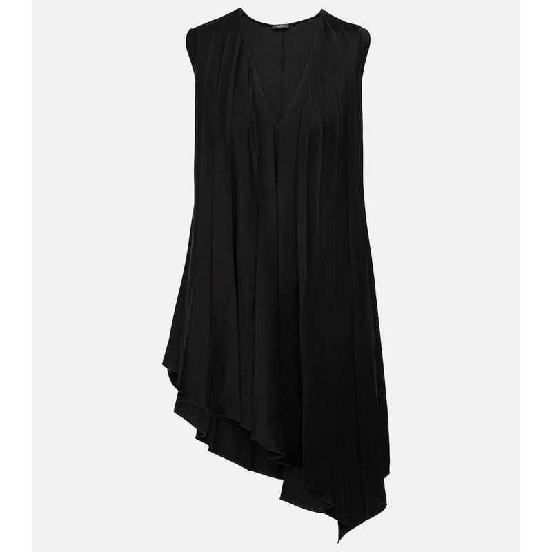 Joseph Pleated asymmetric satin top