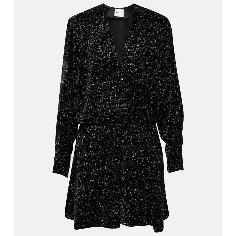 Marant Etoile Alexane glitter velvet minidress