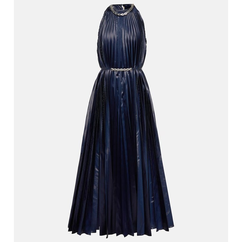 Christopher Kane Embellished halterneck lamÃ midi dress