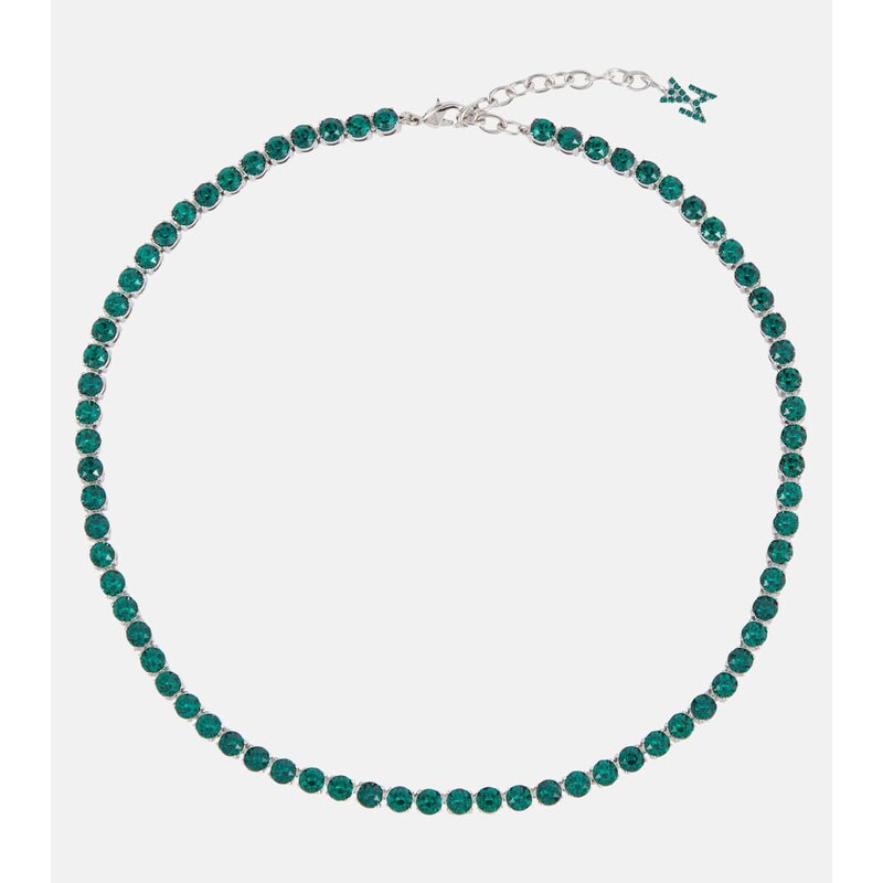 Amina Muaddi Tennis crystal-embellished necklace