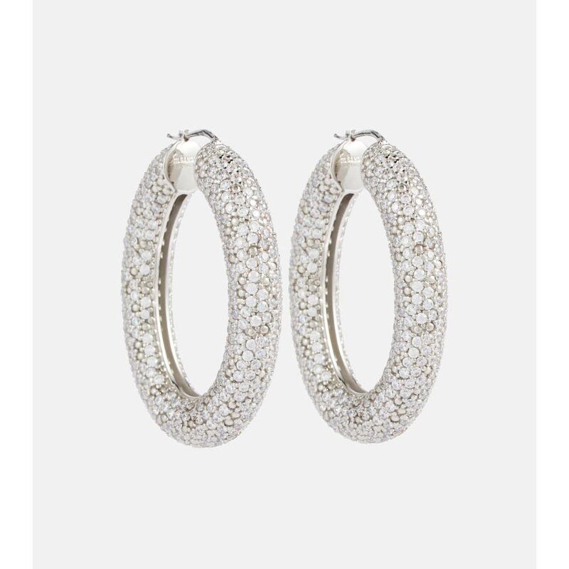 Jil Sander Crystal-embellished hoop earrings