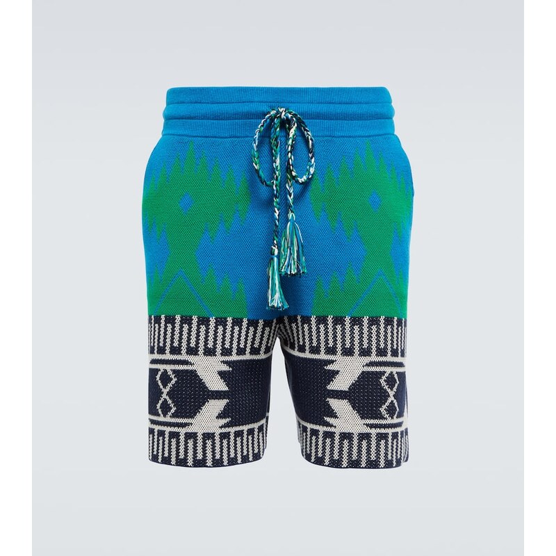 Alanui Cotton Piquet Icon jacquard shorts