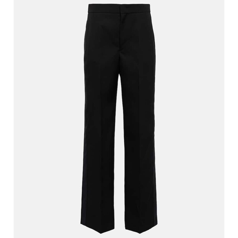 Isabel Marant Scarly satin-tape wide wool pants