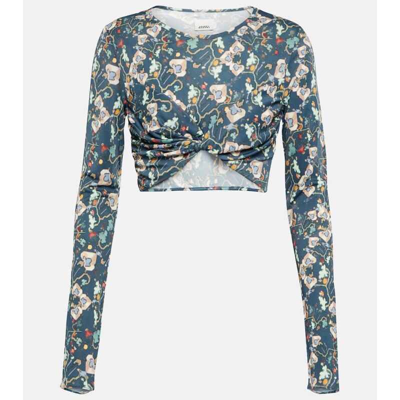 Isabel Marant Jinea floral jersey crop top