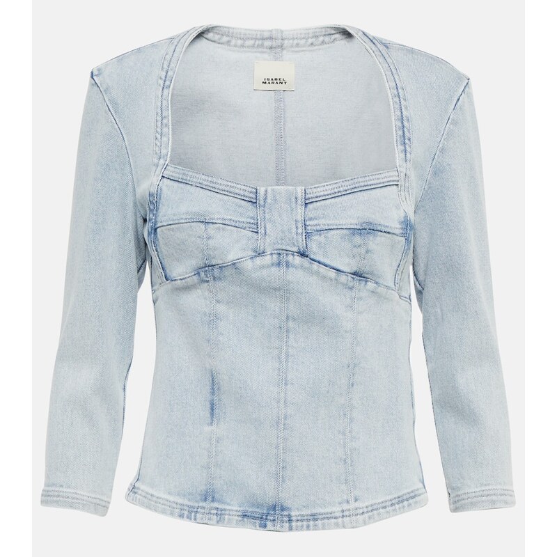 Isabel Marant Vanio bleached denim top