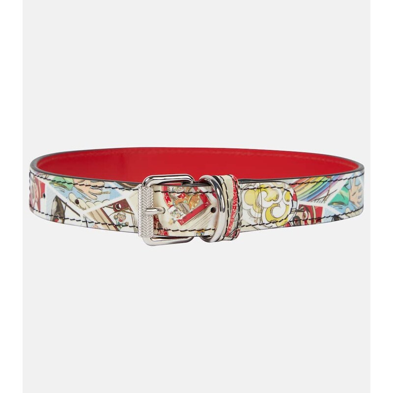 Christian Louboutin Loubicollar printed leather dog collar