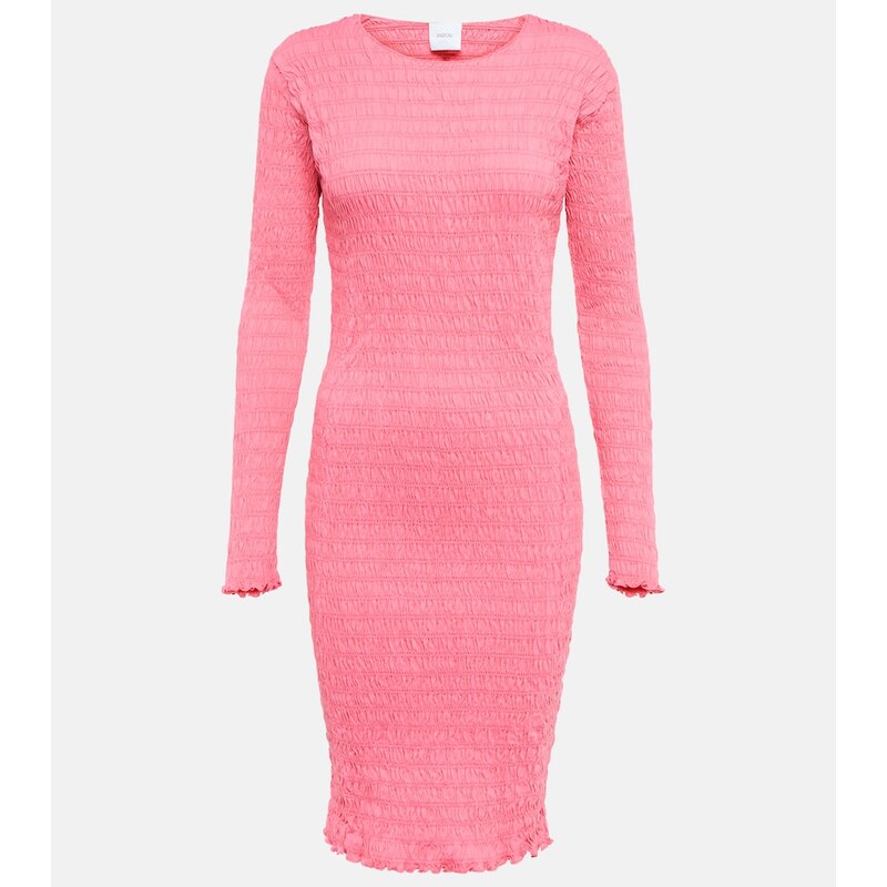 Patou Smocked cotton-jersey mini dress