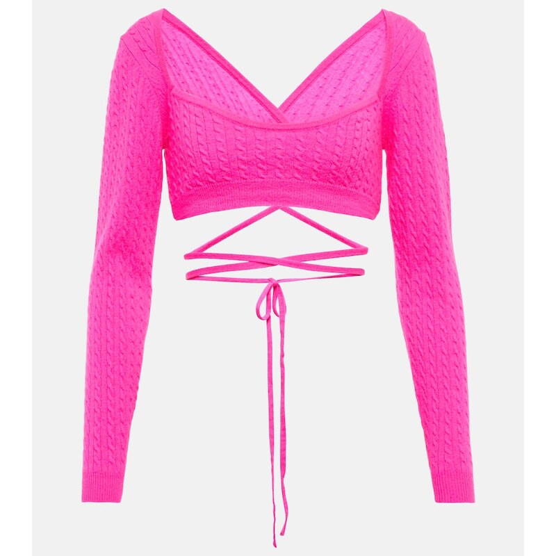 Patou Cropped wool and cashmere sweater