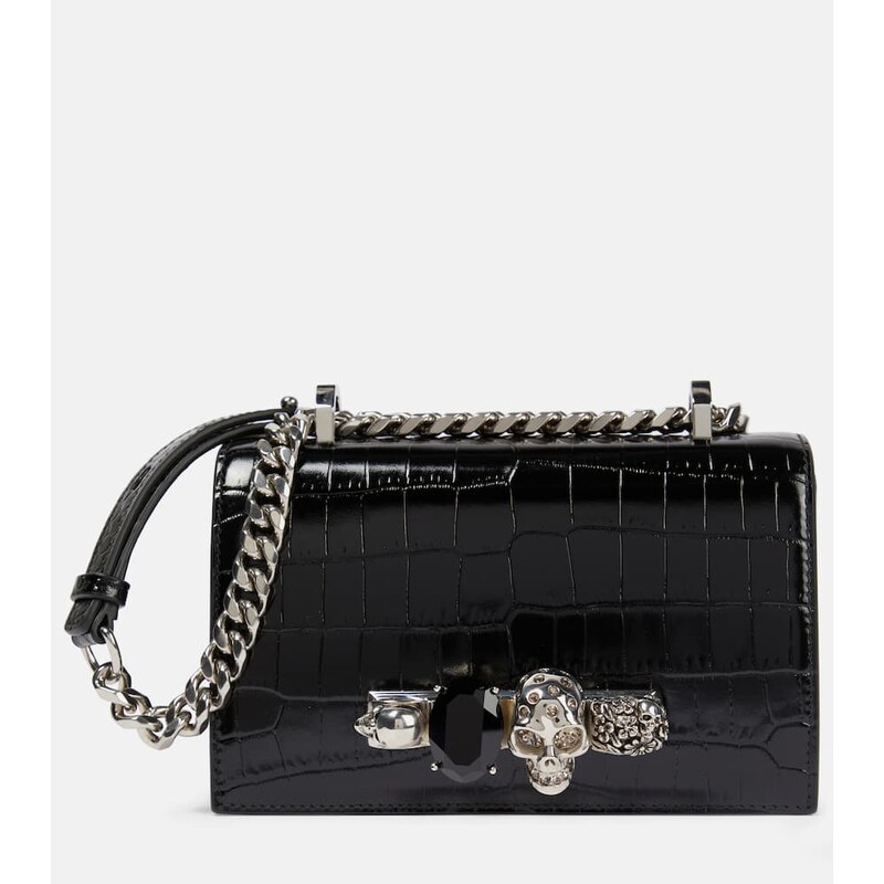 McQueen Jewelled Satchel Small leather crossbody bag