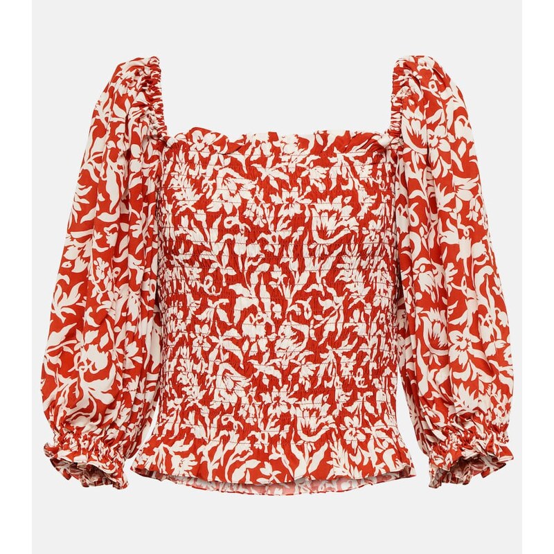 Polo Ralph Lauren Floral shirred crÃªpe top