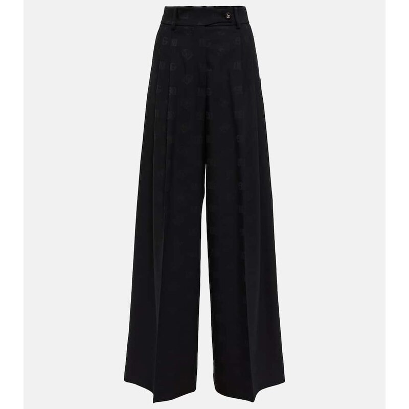 Dolce&Gabbana High-rise wool-blend wide pants