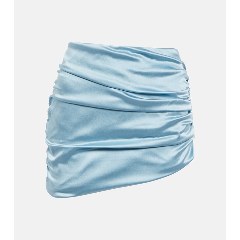 Alessandra Rich Asymmetric ruched satin miniskirt