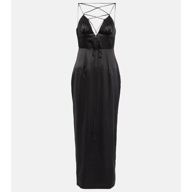 Alessandra Rich Silk-blend satin maxi dress