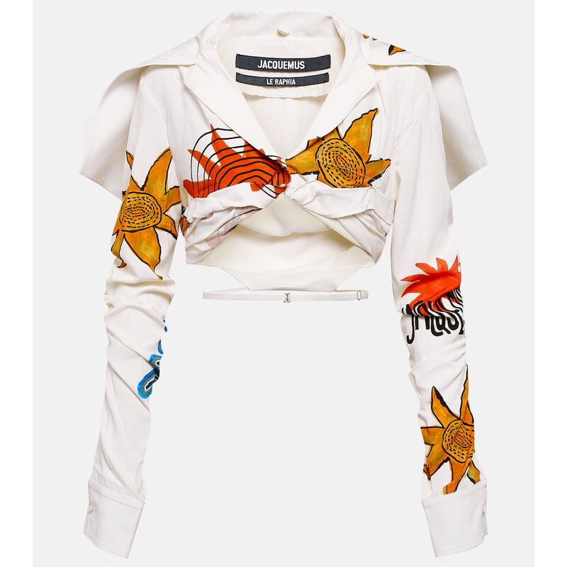 Jacquemus La Chemise Meio printed cropped shirt