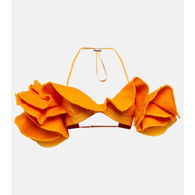 Jacquemus La BrassiÃ¨re Artichaut cotton crop top