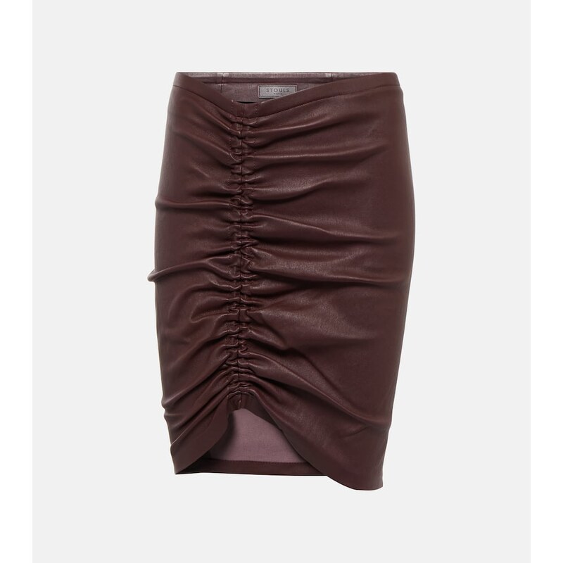 Stouls Mouna ruched leather miniskirt