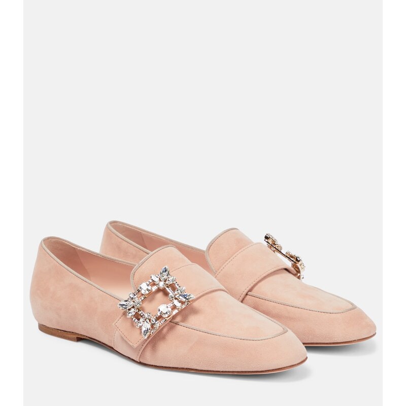 Roger Vivier Mini Broche suede loafers