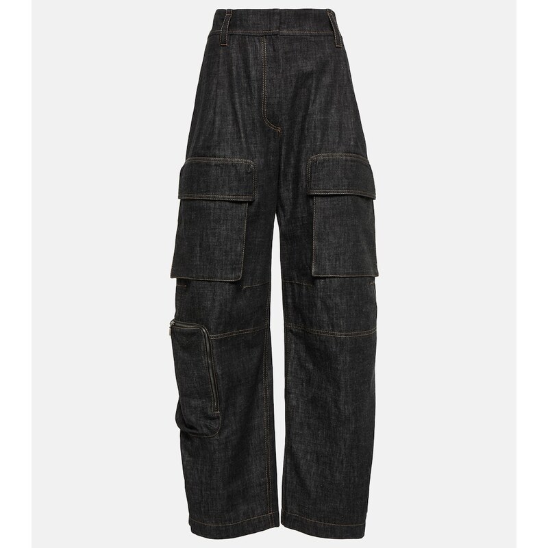 Brunello Cucinelli High-rise denim cargo pants