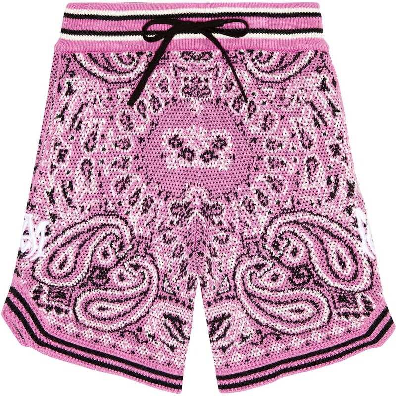 Amiri Kids Cotton and cashmere bandana shorts