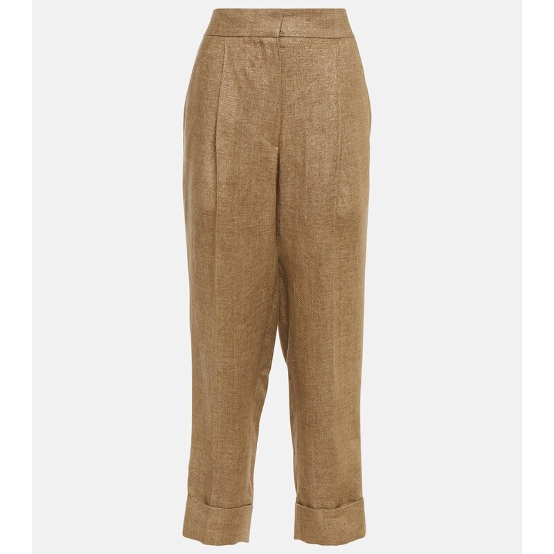 Brunello Cucinelli Mid-rise tapered linen pants