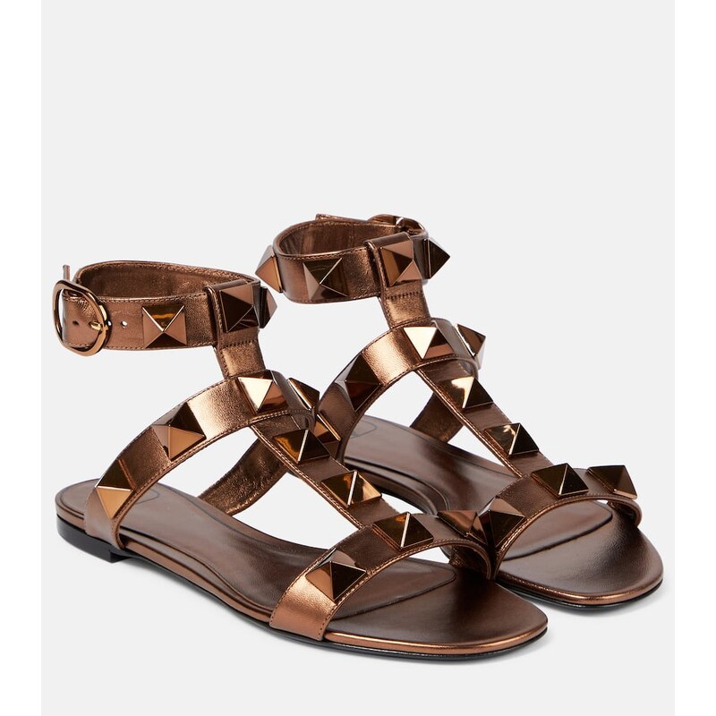 Valentino Garavani Roman Stud metallic leather sandals