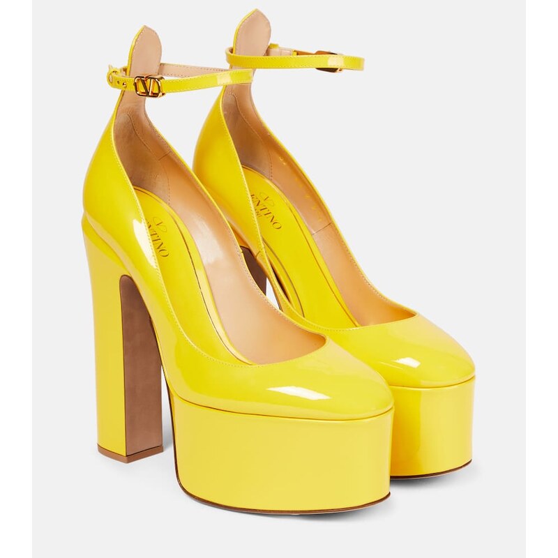 Valentino Garavani Tan-Go 155 patent leather platform pumps