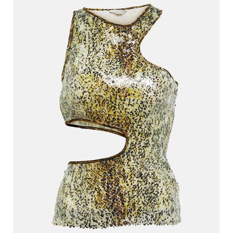 Stella McCartney Sequined cutout tank top