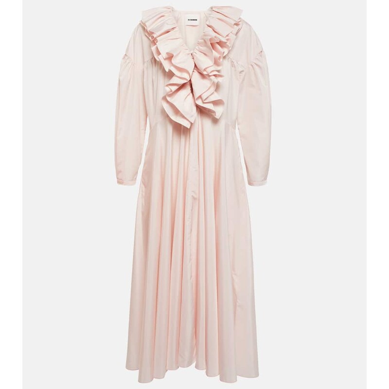 Jil Sander Ruffle-trimmed midi dress