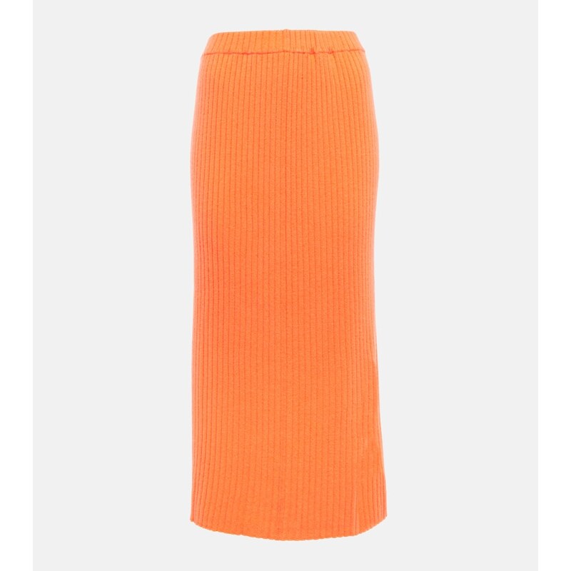 Jardin des Orangers Ribbed-knit cashmere midi skirt