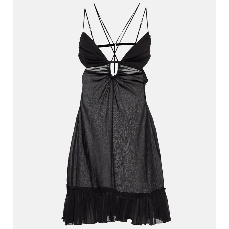 Nensi Dojaka Cutout halterneck cotton minidress
