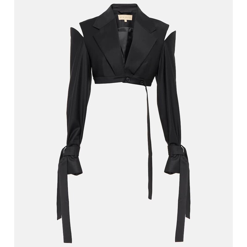 Aya Muse Xylo cutout cropped wool-blend blazer