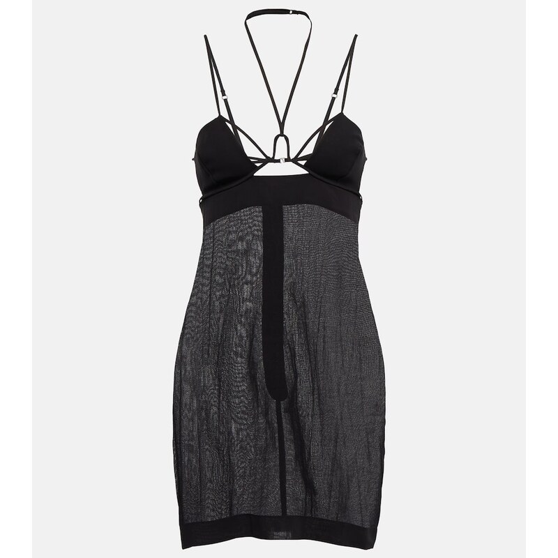 Nensi Dojaka Cutout halterneck cotton minidress