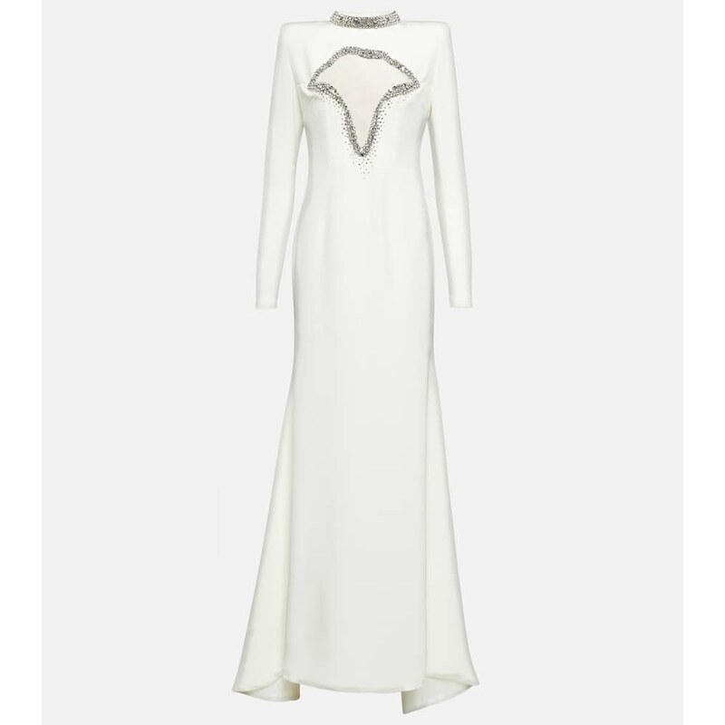 Miss Sohee Crystal-embellished silk cutout gown
