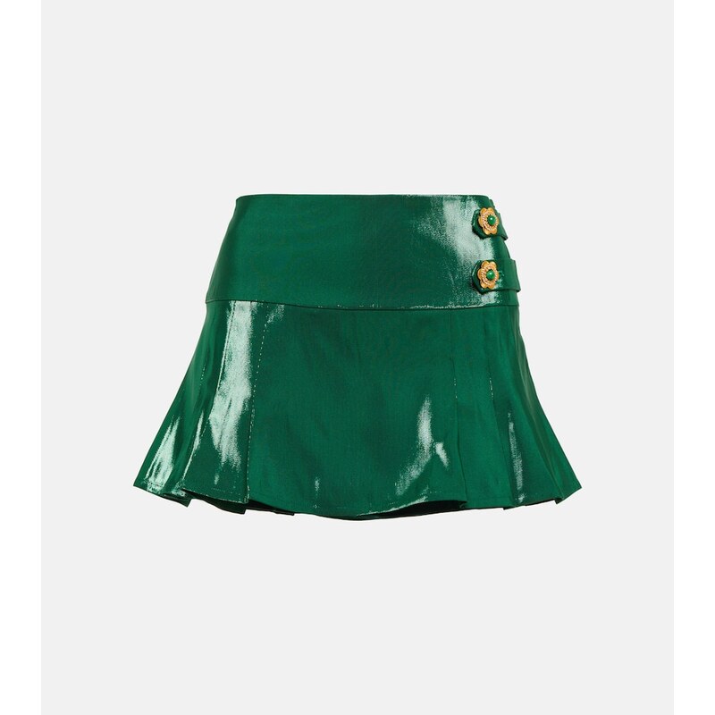 Miss Sohee Silk lamÃ miniskirt