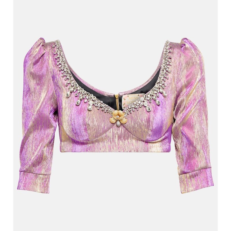 Miss Sohee Embellished crop top