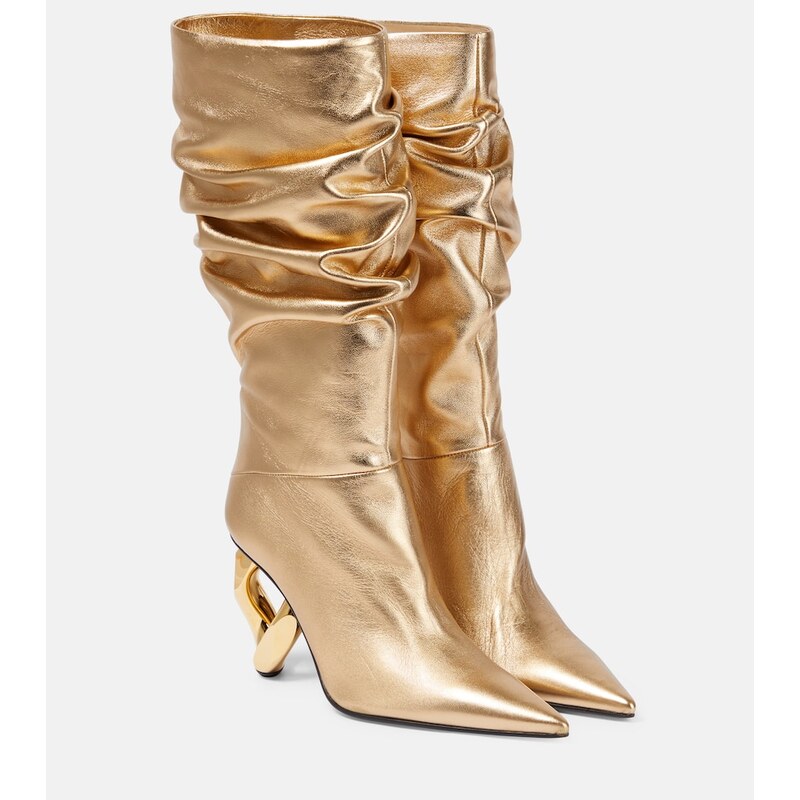 JW Anderson Chain leather knee-high boots