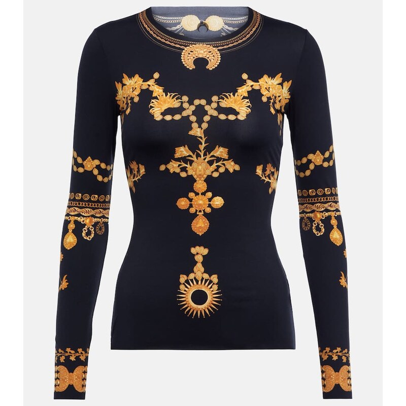 Marine Serre Printed jersey top