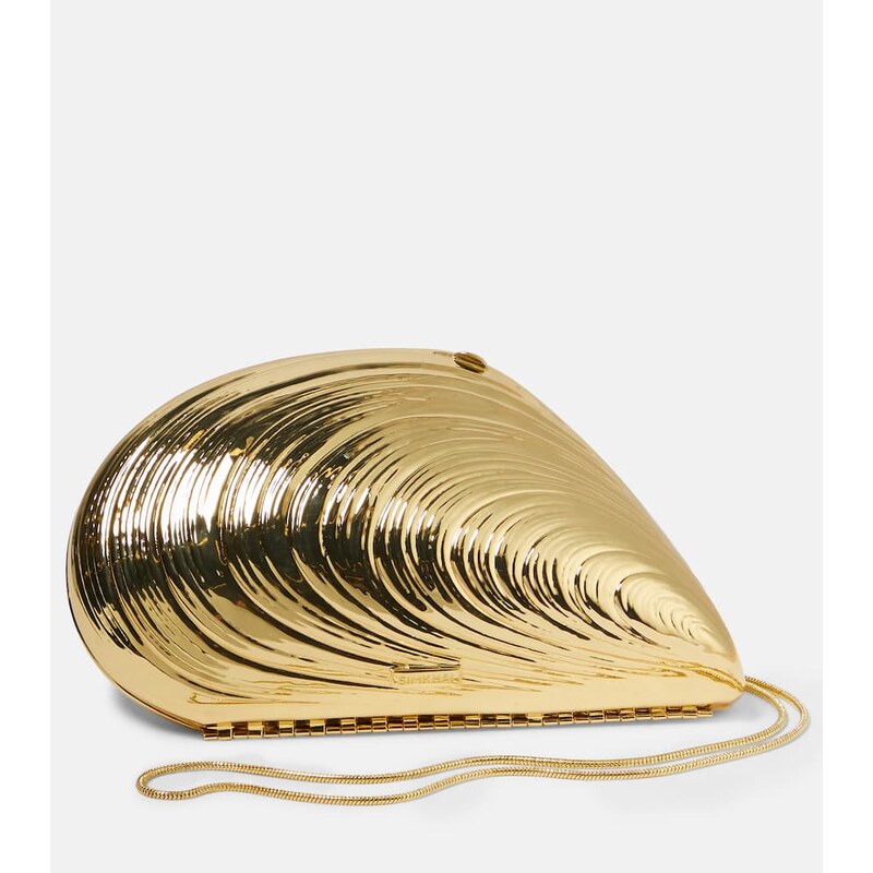 Simkhai Bridget metal shell clutch