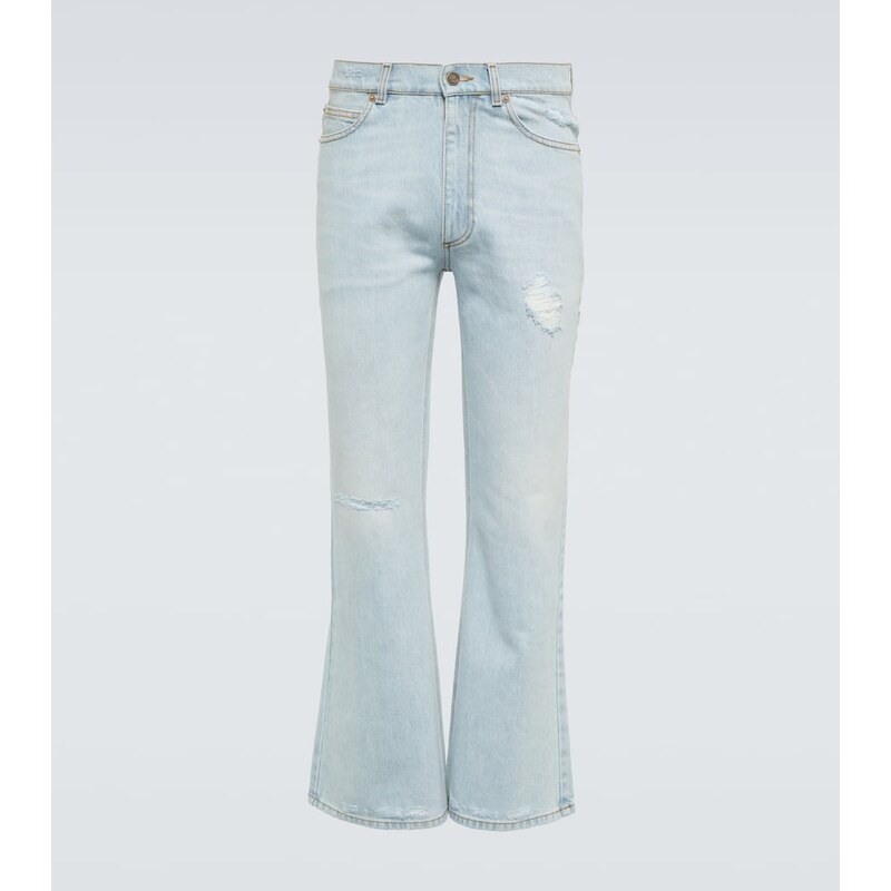 ERL Distressed mid-rise flared jeans