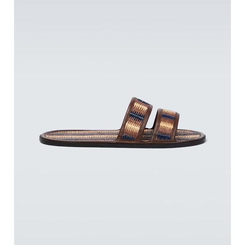 Bode Duotone leather-trimmed slides