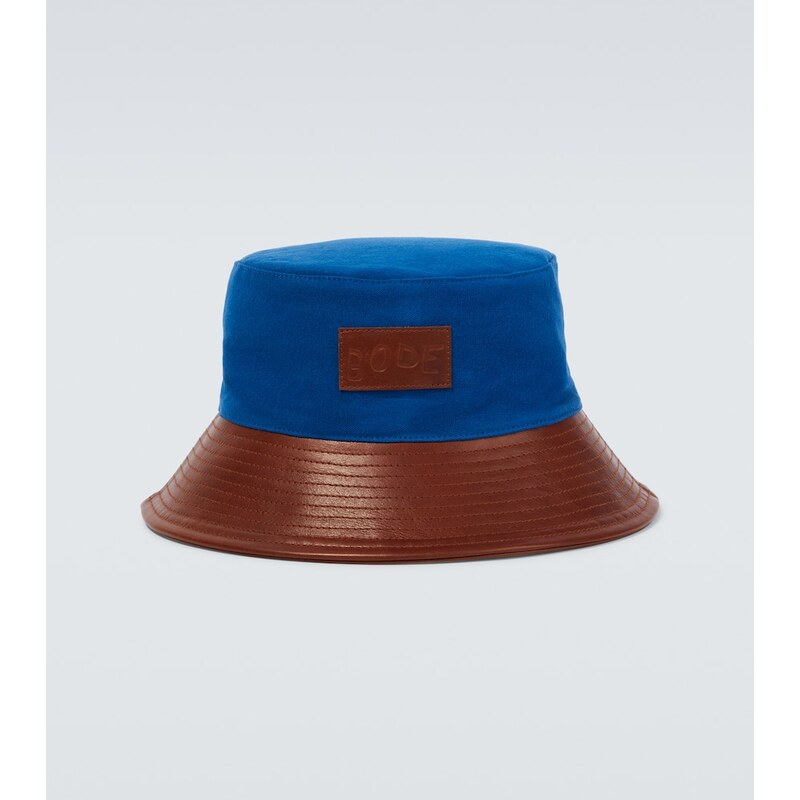 Bode Cotton and leather bucket hat