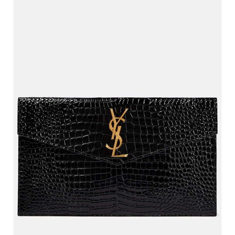Saint Laurent Uptown patent leather clutch
