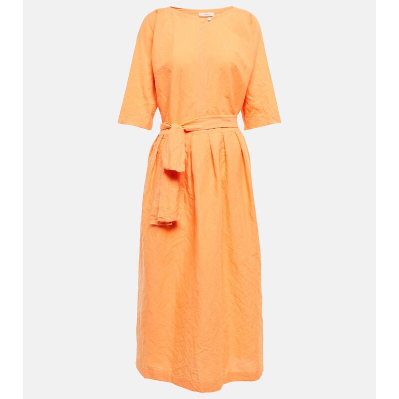 Vince Belted linen and cotton dress
