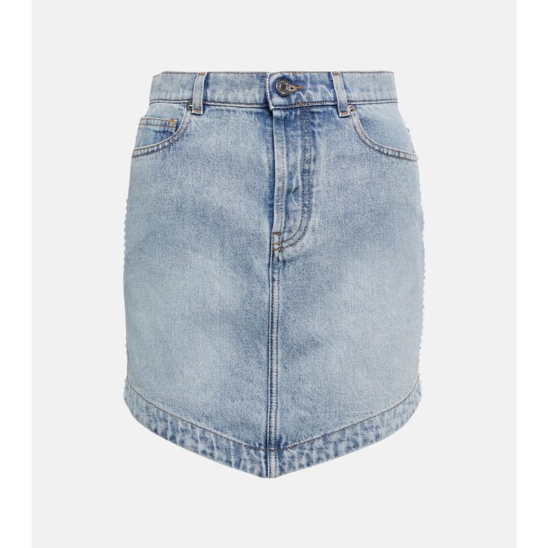 Alexandre Vauthier Embellished denim miniskirt