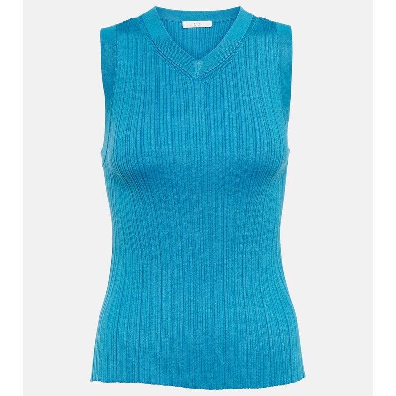 CO V-neck silk blend tank top