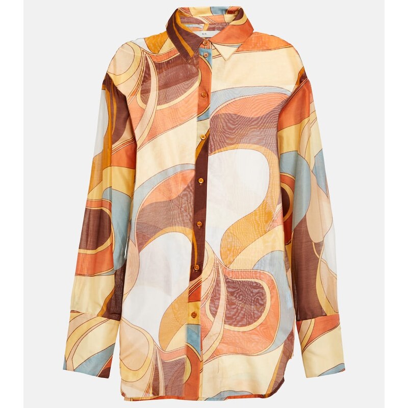 SIR Printed cotton and silk shirt